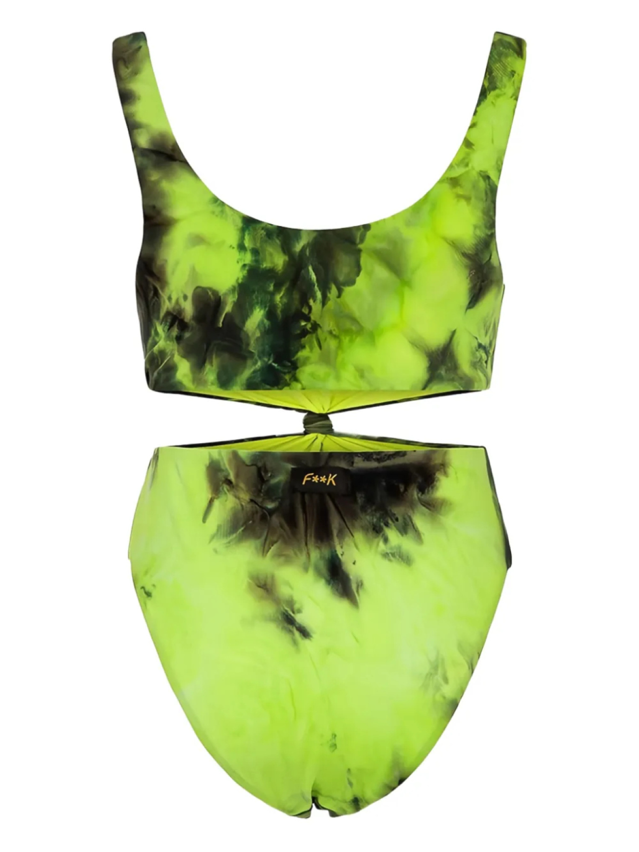 

Купальник с вырезами в технике тай-дай F**K kids, желтый