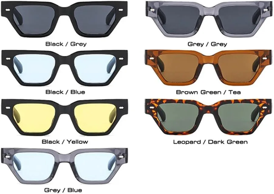 

Панк-солнцезащитные очки UV400 с градиентным покрытием и заклепками для женщин и мужчин, для занятий спортом на открытом воздухе и путешествий UYPTK, Gray Blue