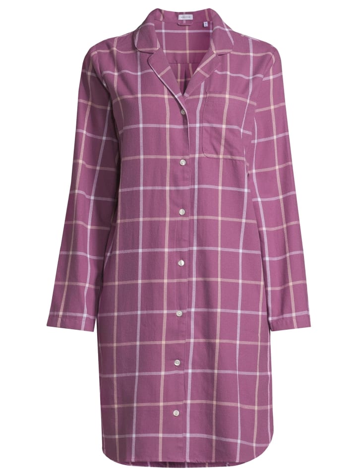 

Классическая фланелевая ночная рубашка лилового оттенка Seidensticker