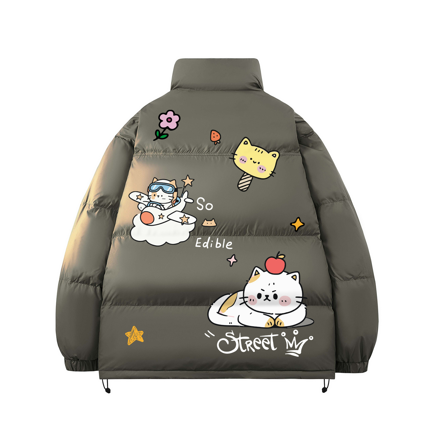 

Пуховик Unisex с воротником стойкой утепленный HUANQIU, серый зеленый