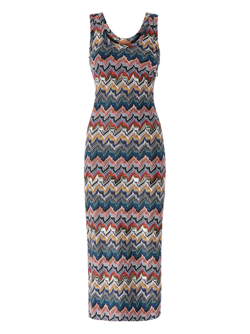 

Платье миди без рукавов с зигзагом Missoni, синий