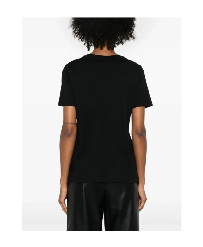 Черная хлопковая футболка с коротким рукавом Max Mara, черный — фото 2