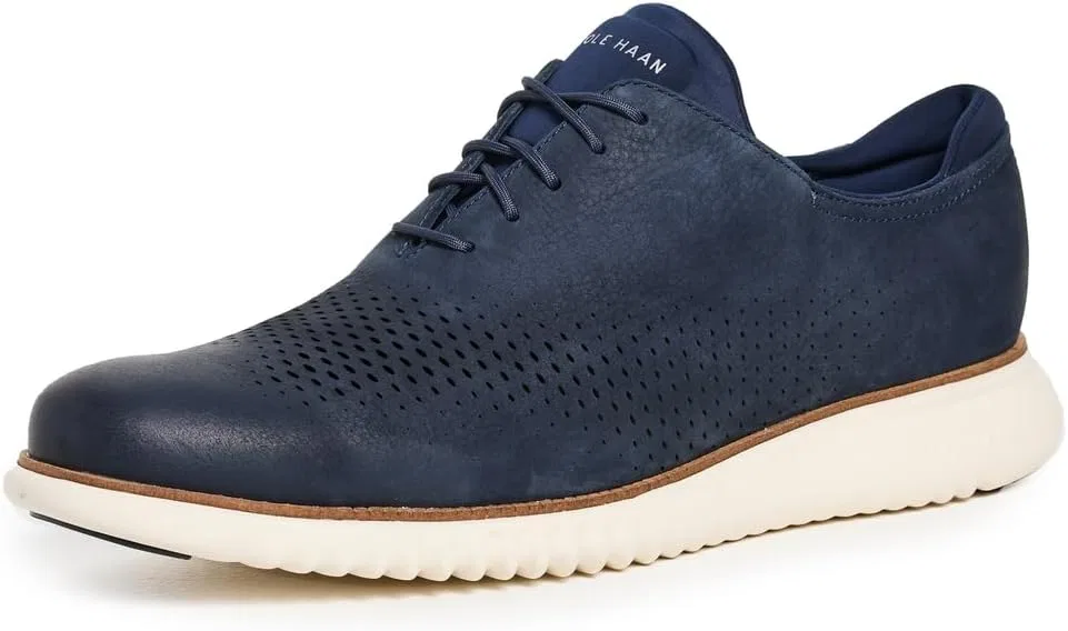 Кроссовки Cole Haan Zerogrand Men's Laser Wingtip Oxfords, Navy Blazer Ivory