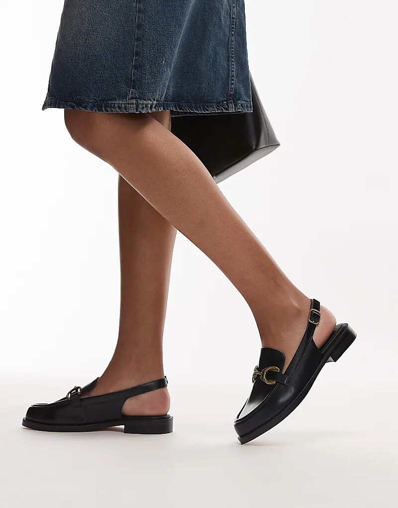 Кожаные мокасины Clarks Straven черного цвета с открытой пяткой — фото 2