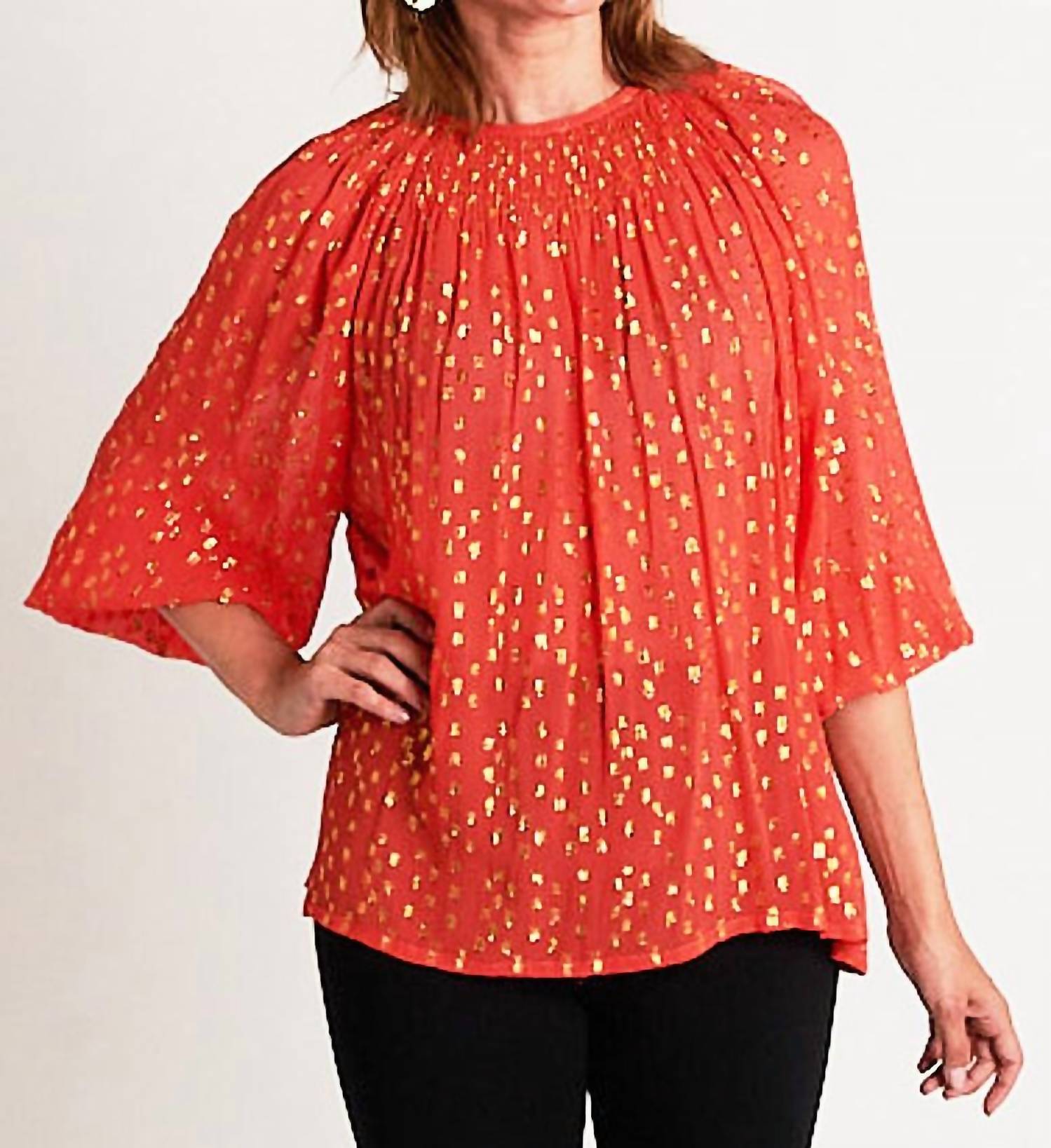 

CK BRADLEY Топ "Пиппи" кораллово-золотого цвета