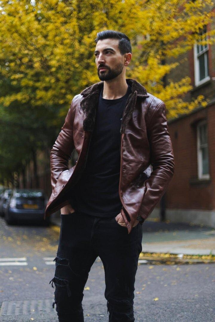 

Кожаный пиджак Reefer - Pablo Infinity Leather, коричневый