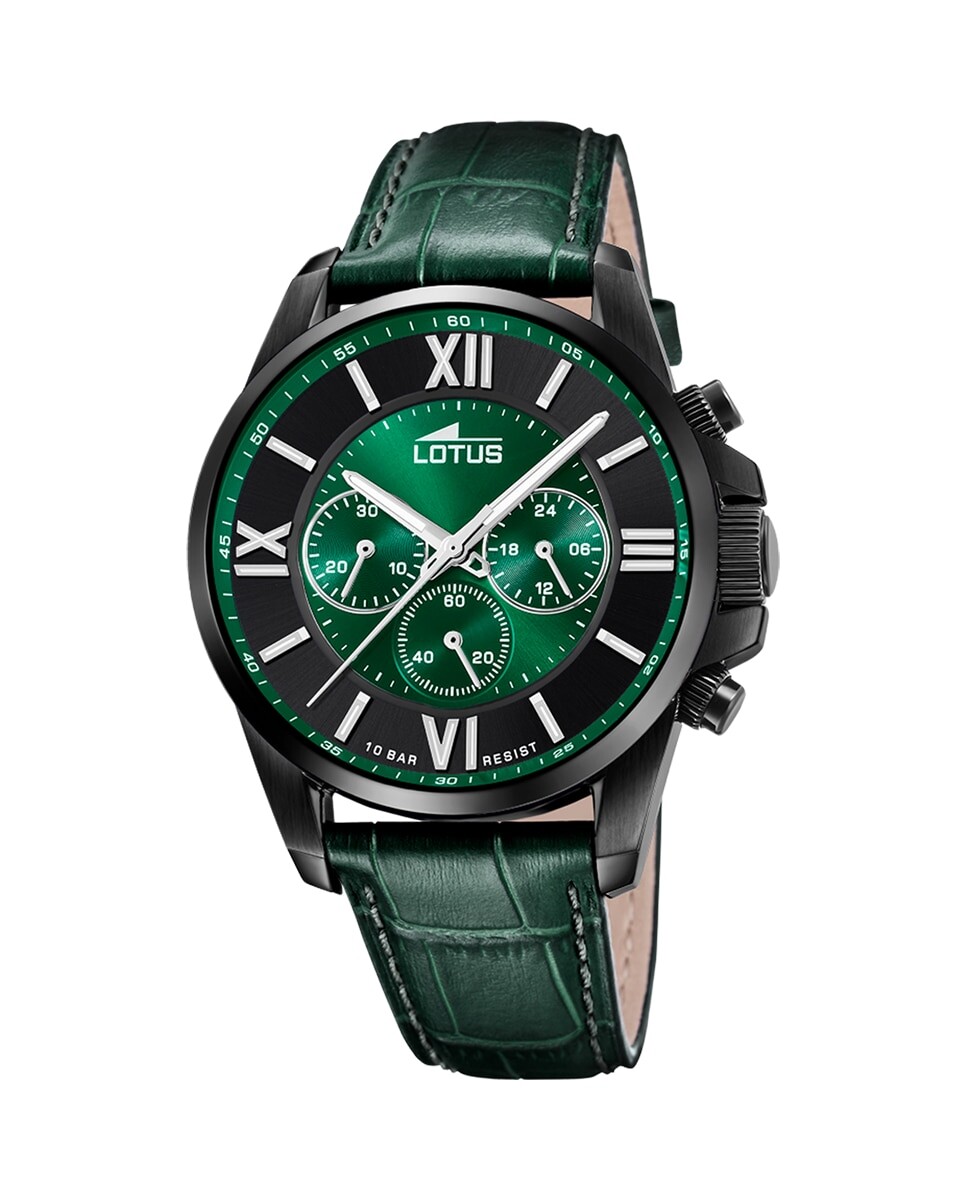 

Мужские часы 18881/1 Chrono в зеленой коже LOTUS, зеленый