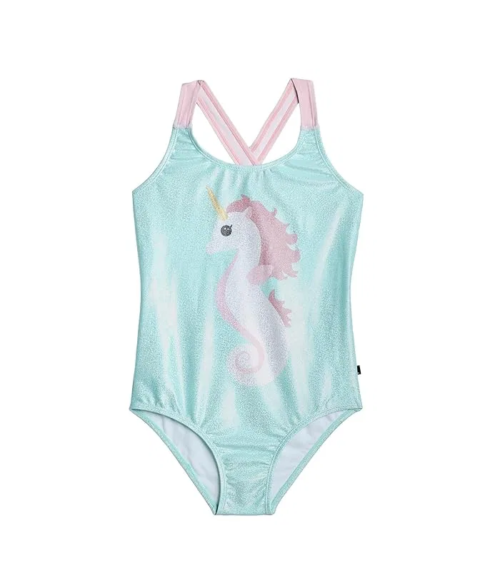Купальник цельный с контрастными лямками Seahorse Deux par Deux, Dark Green/Beige/Navy