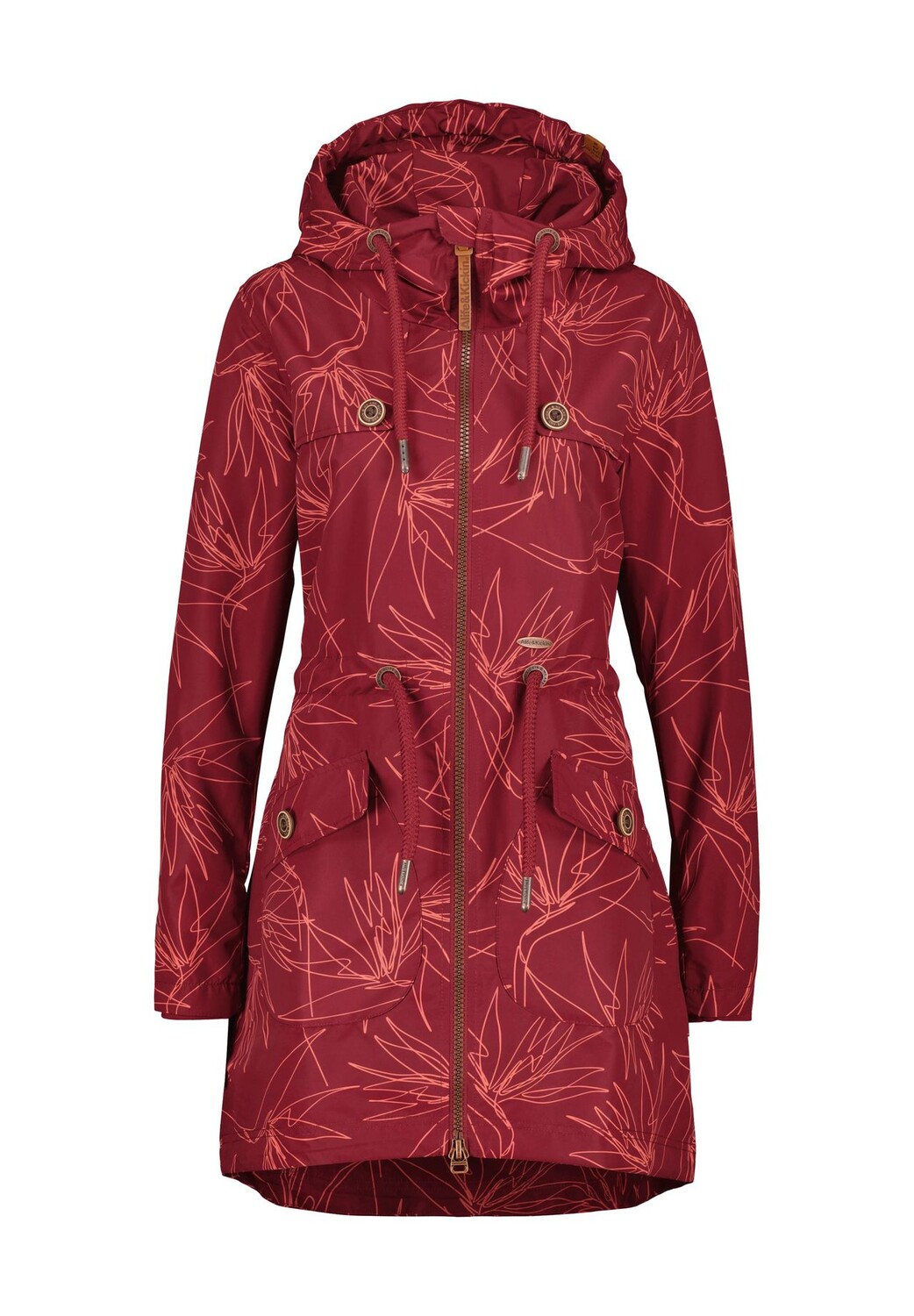 

Куртка-переход CharlotteAK B, капюшон, молния двусторонняя, женская ALIFE AND KICKIN, цвет Cranberry