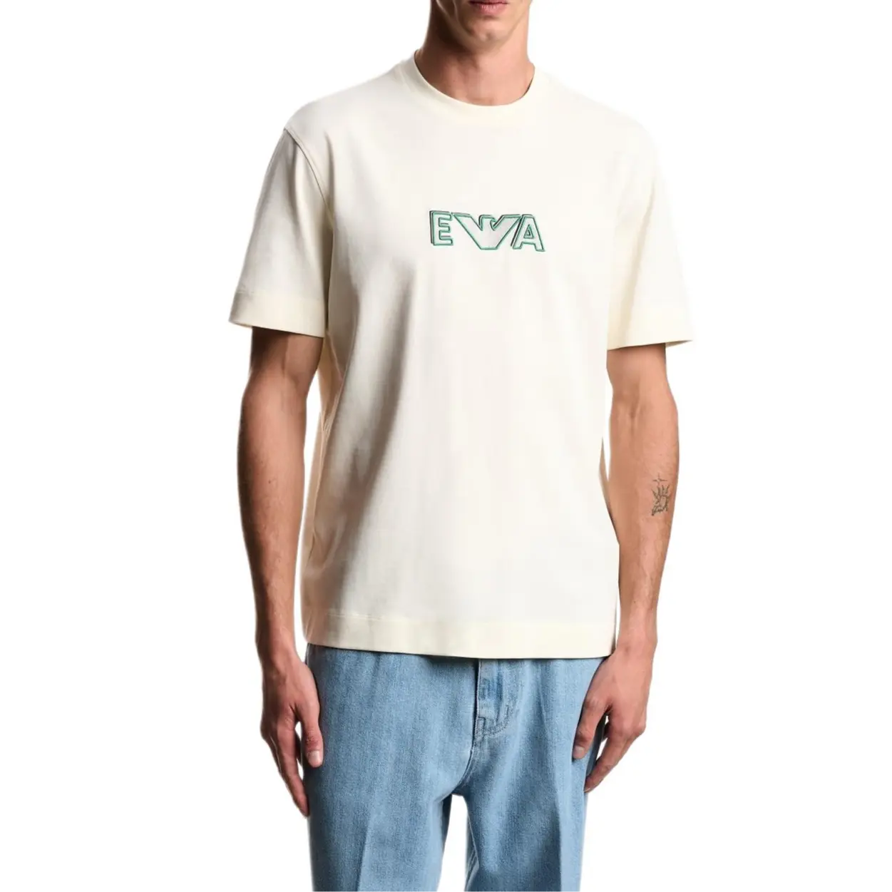 EMPORIO ARMANI Футболка мужская белая с круглым вырезом Moderate — фото 3