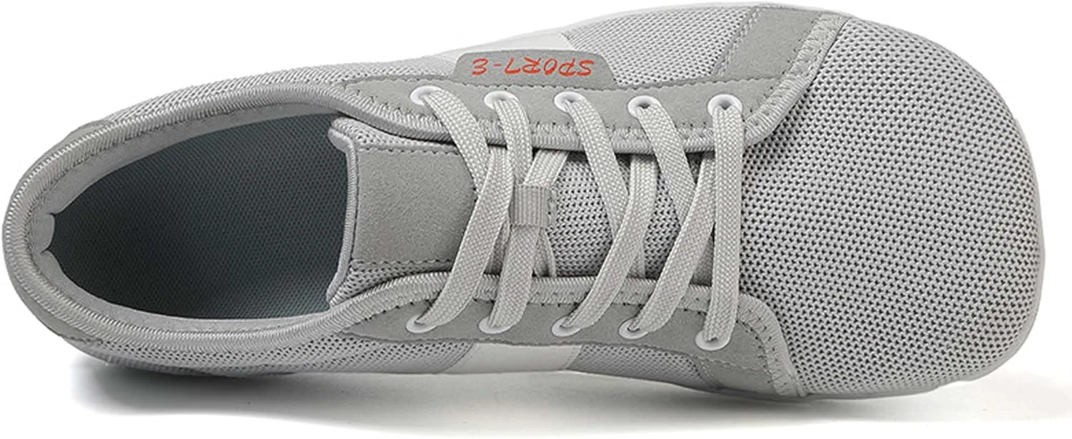 

Мужские универсальные обувь босиком / Широкие модные кроссовки / Минималистичная обувь / Без перепада высоты / Нескользящая, удобная, легкая, для улицы и активного отдыха / Мужские большие размеры, 5-13 US Generic, серый