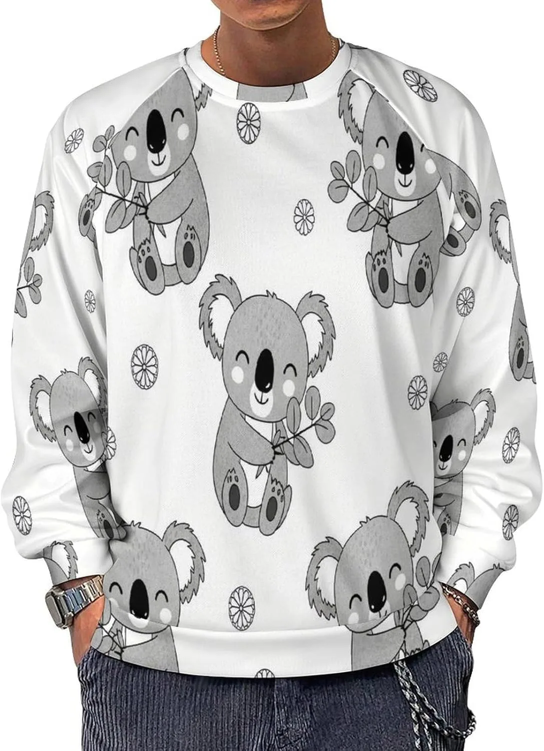 

Cartoon-octopus свитшот для мужчин, Crewneck Pullover (Available in Big & Tall)
