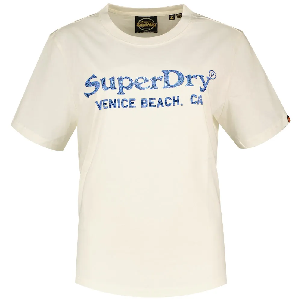 

Футболка с коротким рукавом Superdry Venue Metallic Relaxed, бежевый