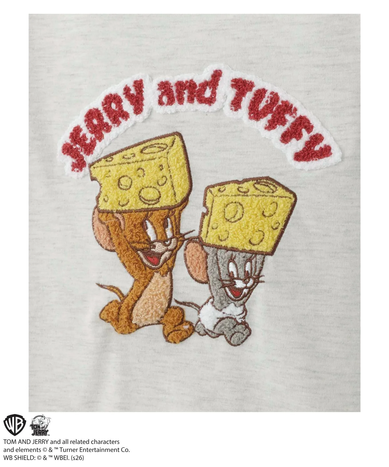 Детская футболка с вышивкой Tom&Jerry Off White — фото 4