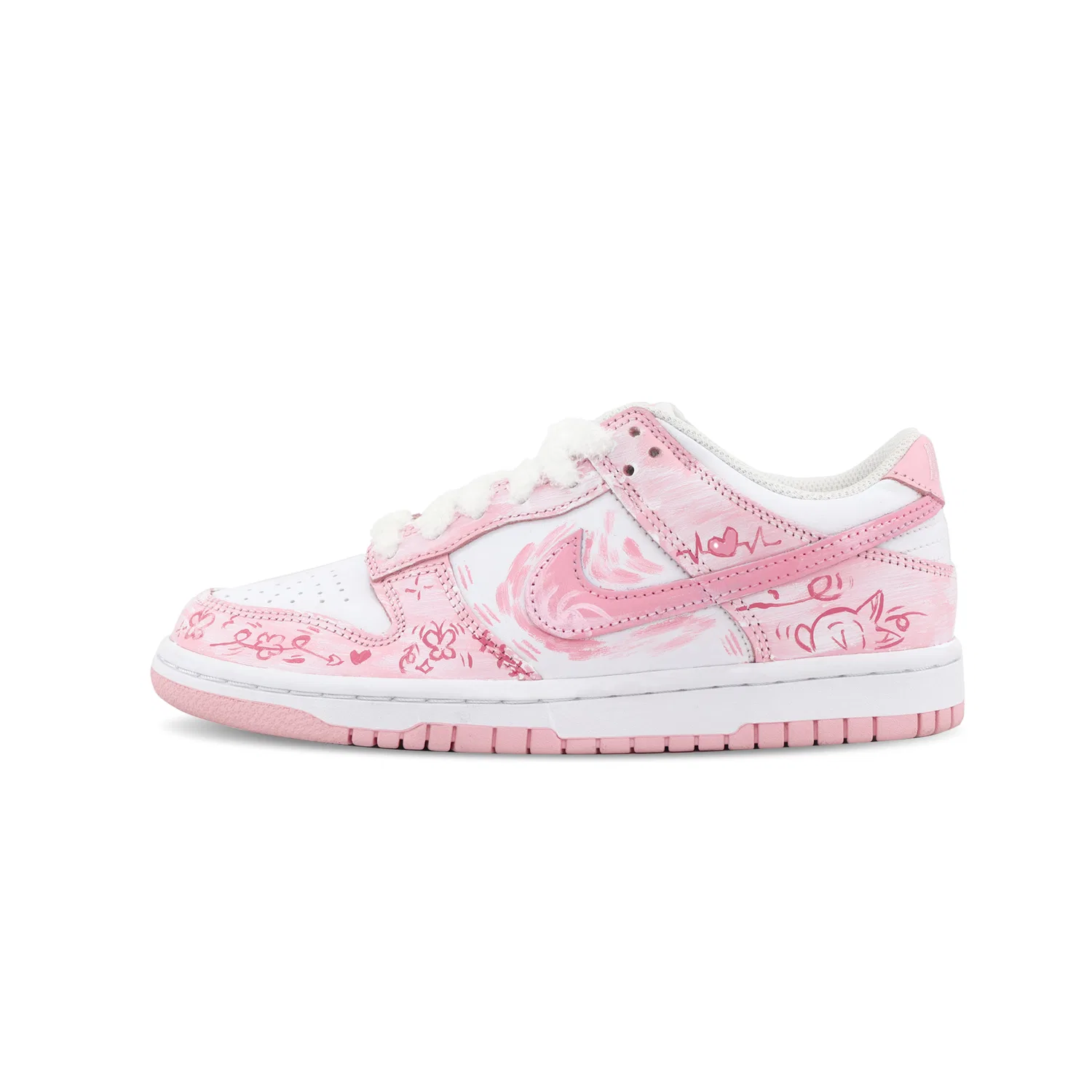 Кроссовки для скейтбординга Dunk Velvet Trail, Shopping Bag Cushioning Abrasion Resistant Low top, Pink Nike — фото 3