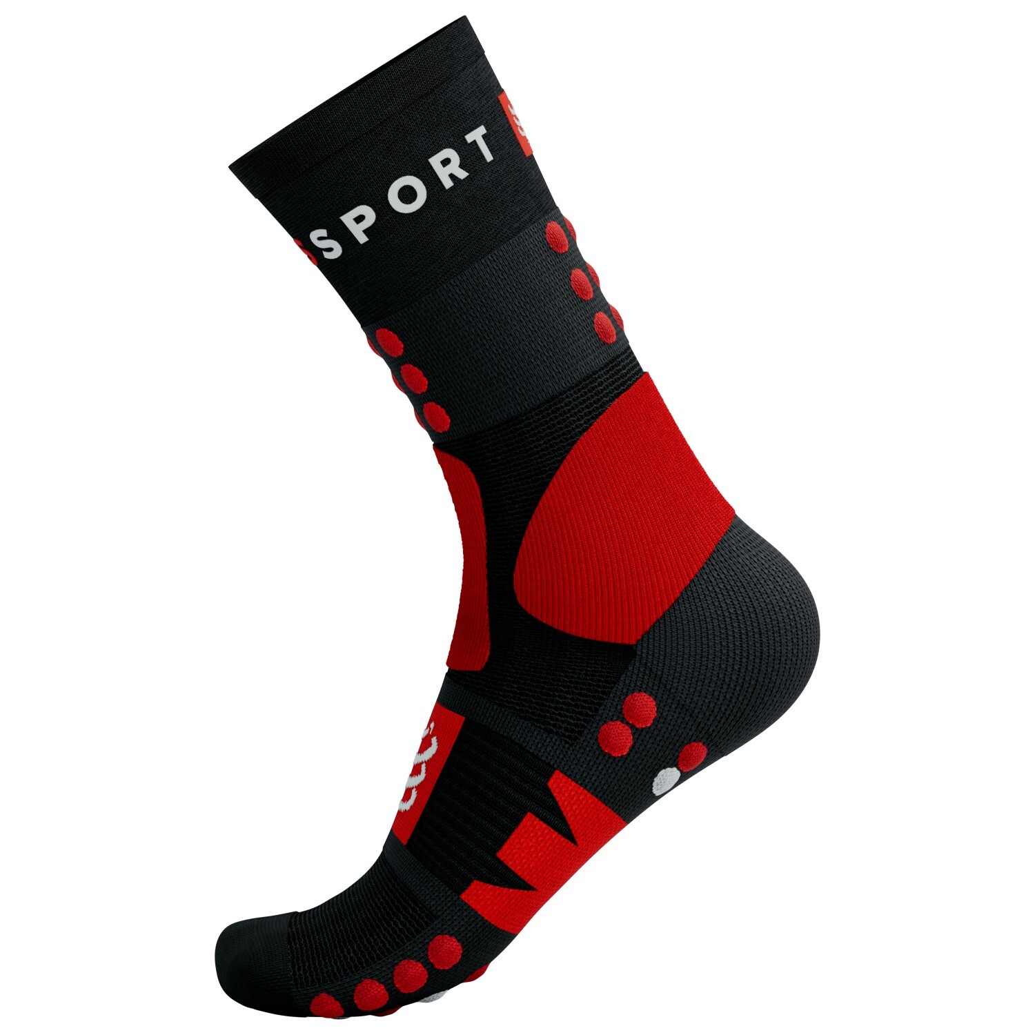 

Походные носки Compressport Hiking Socks, цвет Black/Core Red/White