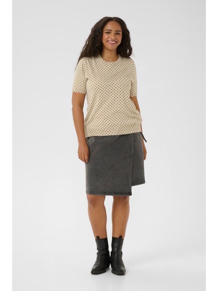 

KAFFE curve Вязаный свитер KClizzy стандартного кроя, цвет серый меланж/черные точки