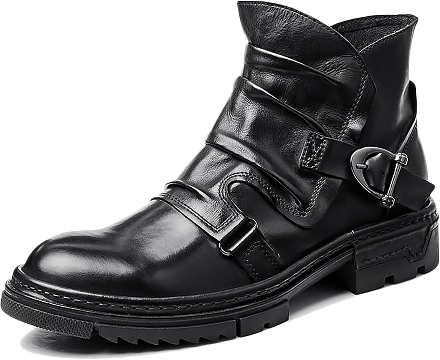 

Мужские ретро ботинки Челси из натуральной кожи, формальная рабочая обувь, деловые туфли, вестерн ковбойские мотоботинки, темно-коричневые, толстая подошва, размер 44 Qaxzesa