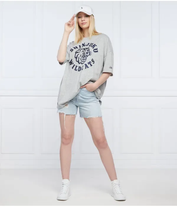 Винтажная университетская футболка oversize fit Superdry, серый — фото 2