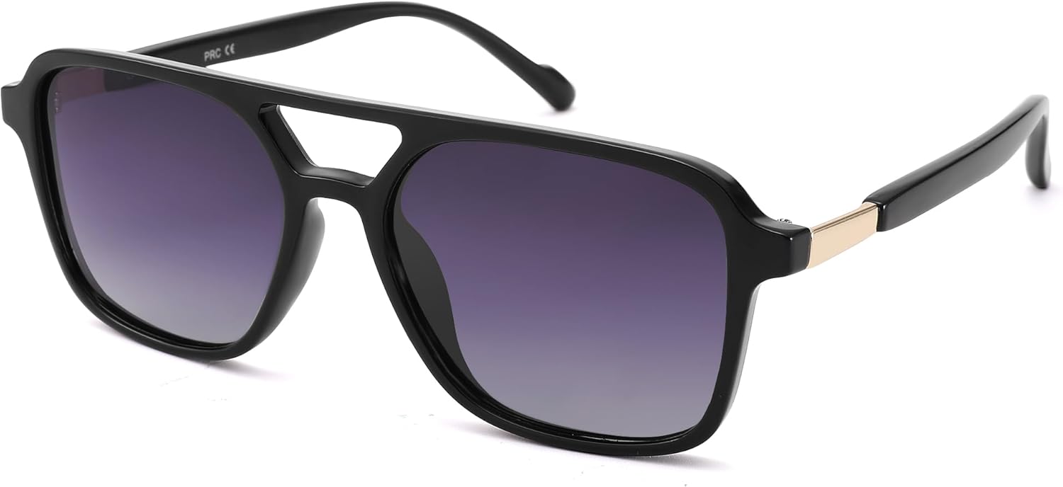 

Женские солнцезащитные очки, винтажные квадратные солнцезащитные очки, модные прямоугольные солнцезащитные очки черного цвета с защитой от УФ-излучения UV400 Thryvox, C02 Black/Grey Gradient