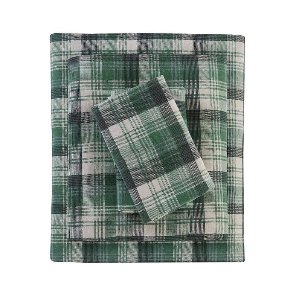

Комплект простыней из хлопковой фланели Woolrich, цвет Green Plaid