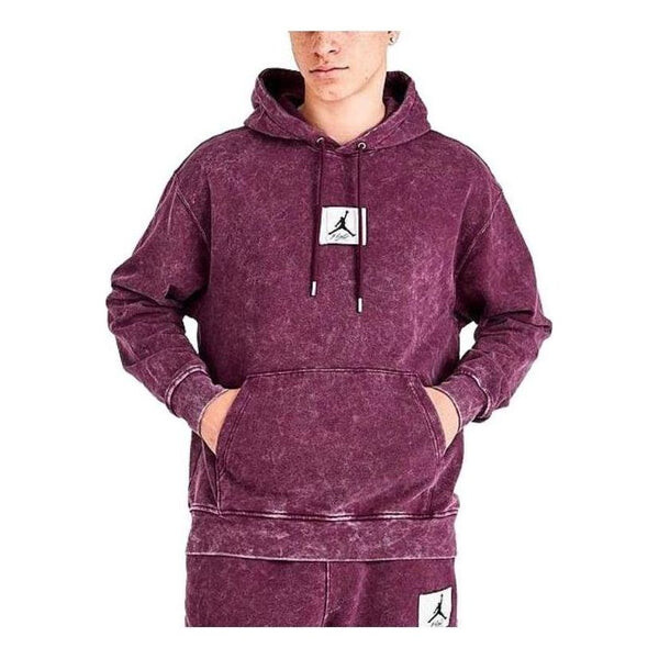 

Толстовка essential washed fleece hoodie 'burgundy' Air Jordan, бургундия