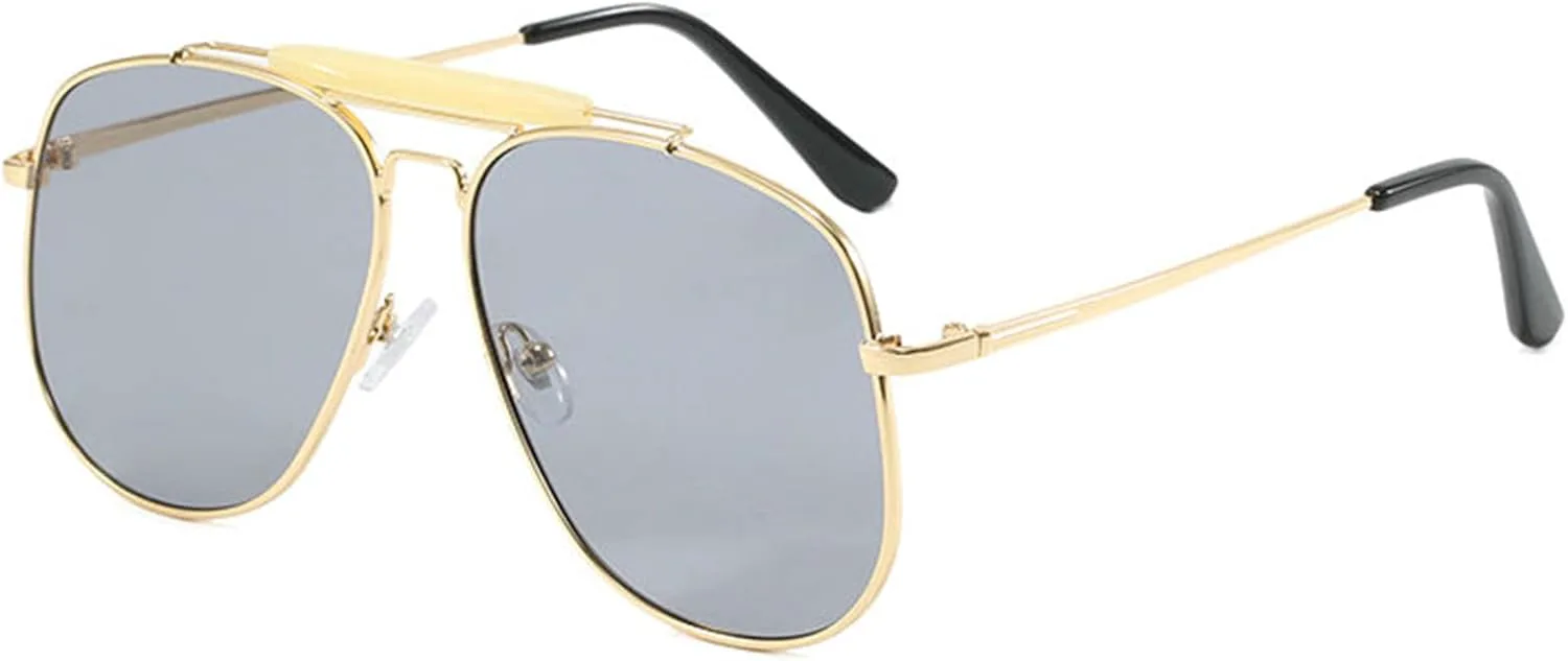 

Модные солнцезащитные очки-пилот большого размера от Helena для женщин и мужчин в стиле 70-х годов, винтажные, круглые, квадратные, с двойной перемычкой, C4