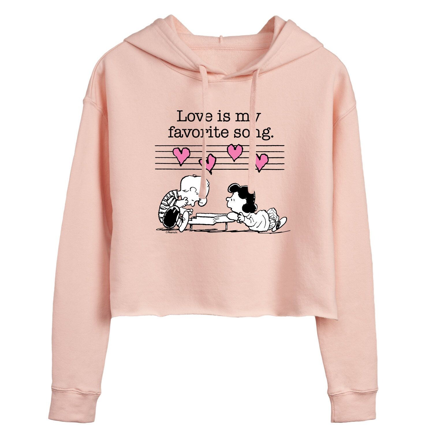 

Укороченная толстовка с капюшоном для юниоров Peanuts Piano с надписью «Love Is My Favorite Song» Licensed Character