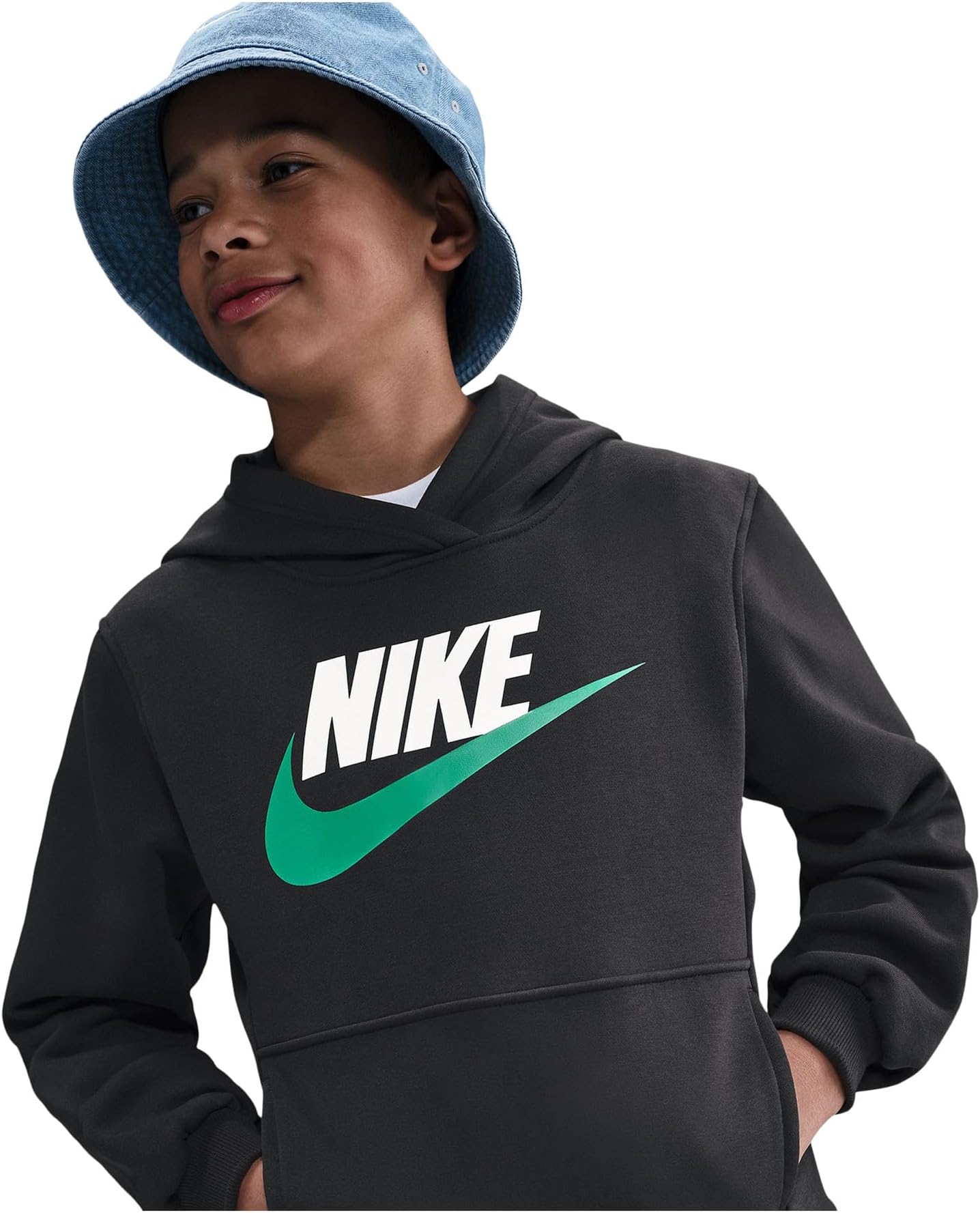 Толстовка с капюшоном Sportswear Club из флиса Nike Kids, Black — фото 3