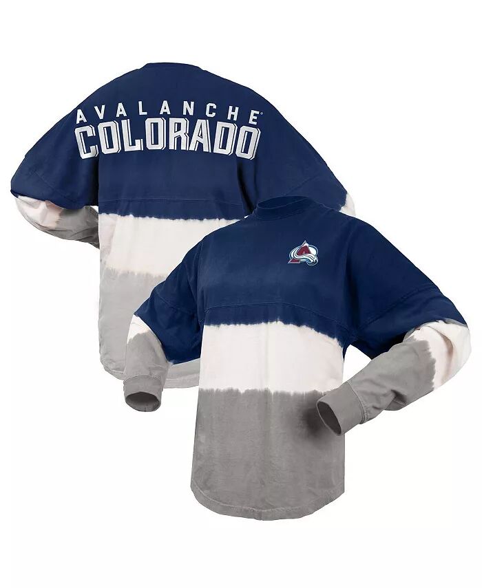 

Женская темно-синяя, серая футболка Colorado Avalanche Ombre с длинным рукавом Spirit Jersey