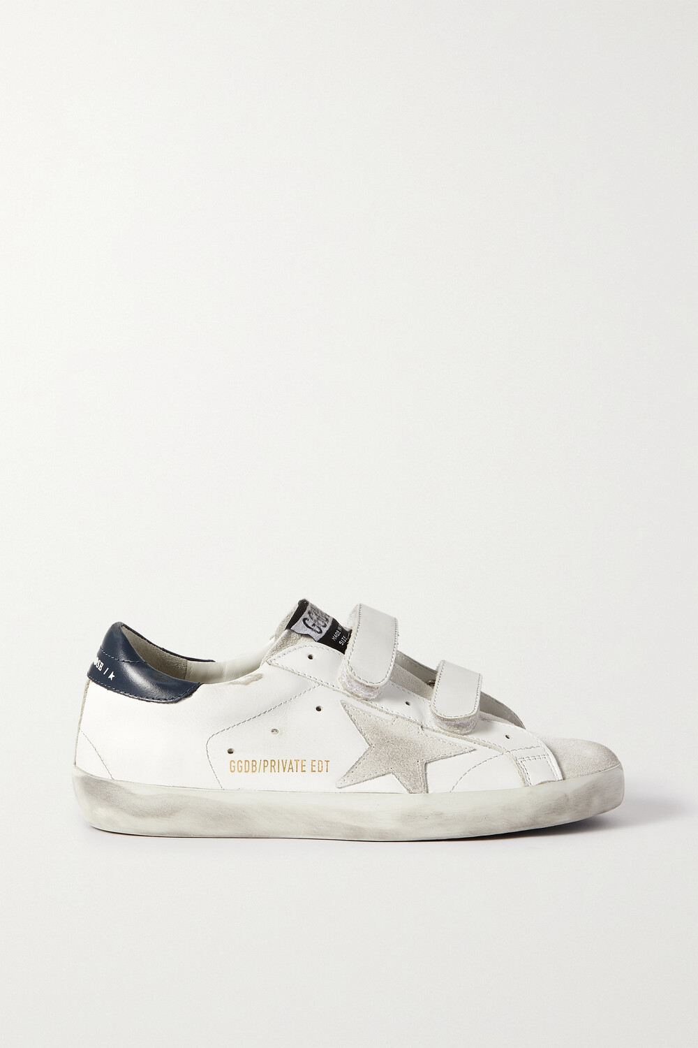 GOLDEN GOOSE кроссовки Old School из кожи с эффектом потертости, белый — фото 4