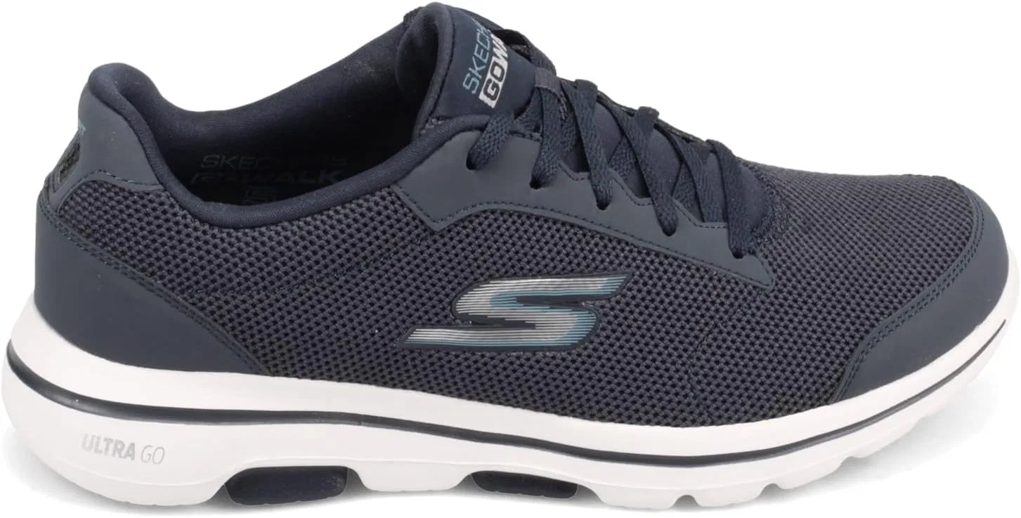 Мужские кроссовки Skechers Go Walk 5 Demitasse, 3-Navy Textile Synthetic Blue Trim — фото 4