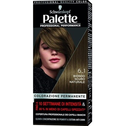 

Палитра красок для волос Schwarzkopf Professional Cream White Hair Cover Anti Damage Оттенок 6-1 Natural Blonde