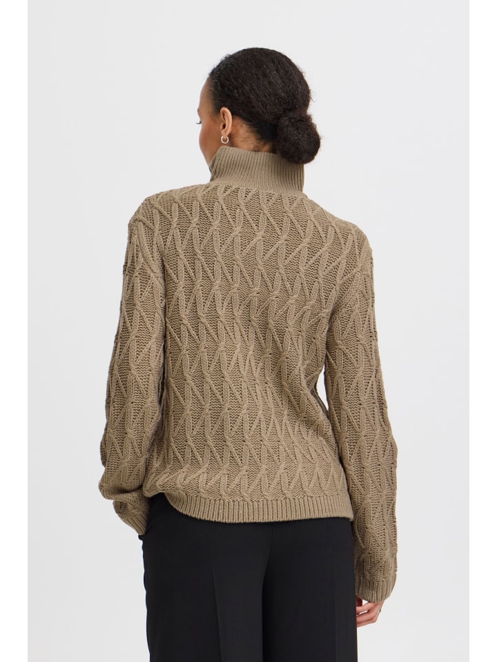 

B. young Джемпер BYOTINKA HALFZIP, размер 4, вязаный, стандартный крой, цвет «грецкий орех»