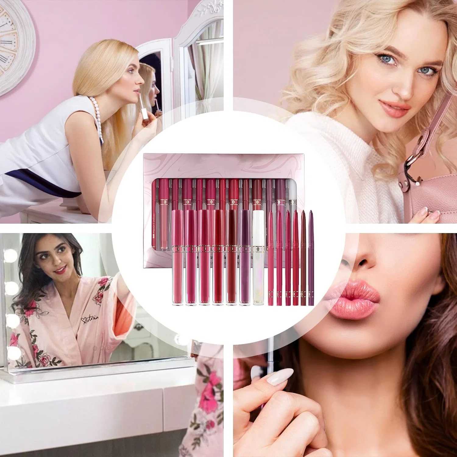 Подводка для губ Lip Liner Homkilkn, 7 блесков и 6 карандашей, цвет b — фото 4