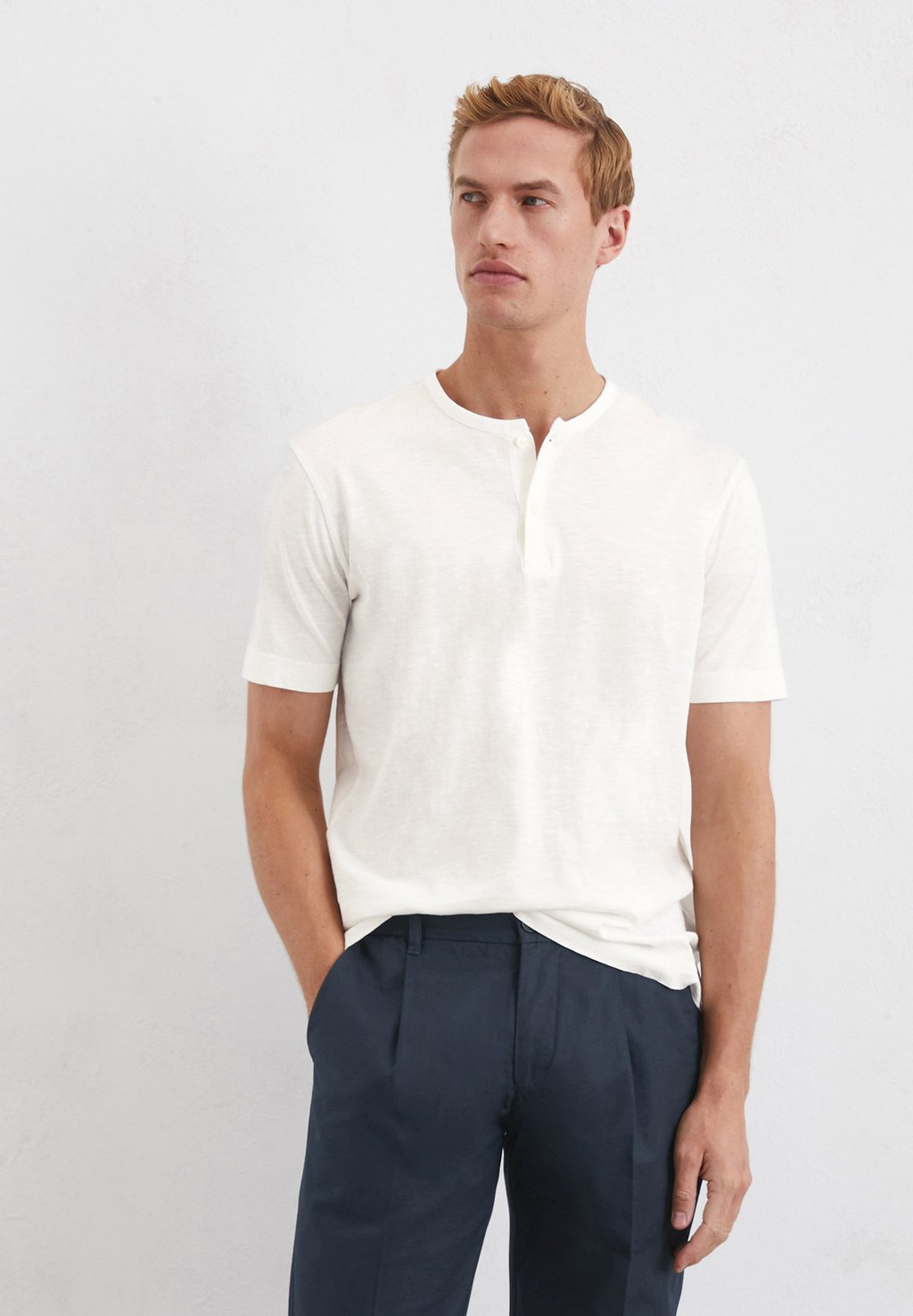 

Базовая футболка HENLEY REGULAR AUS SOFTEM Marc O'Polo, белый