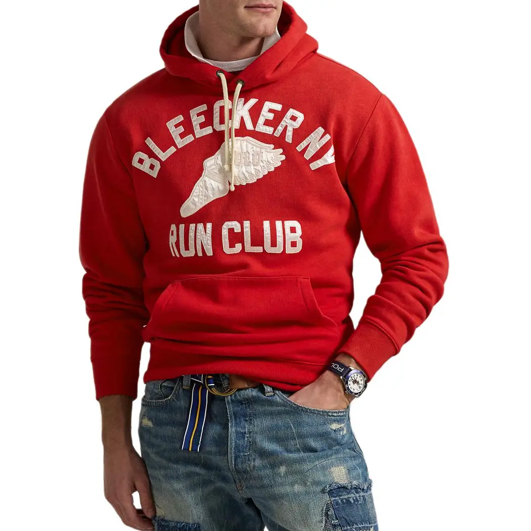 Винтажная флисовая толстовка Bleeker Polo Run Club Polo Ralph Lauren, красный — фото 4