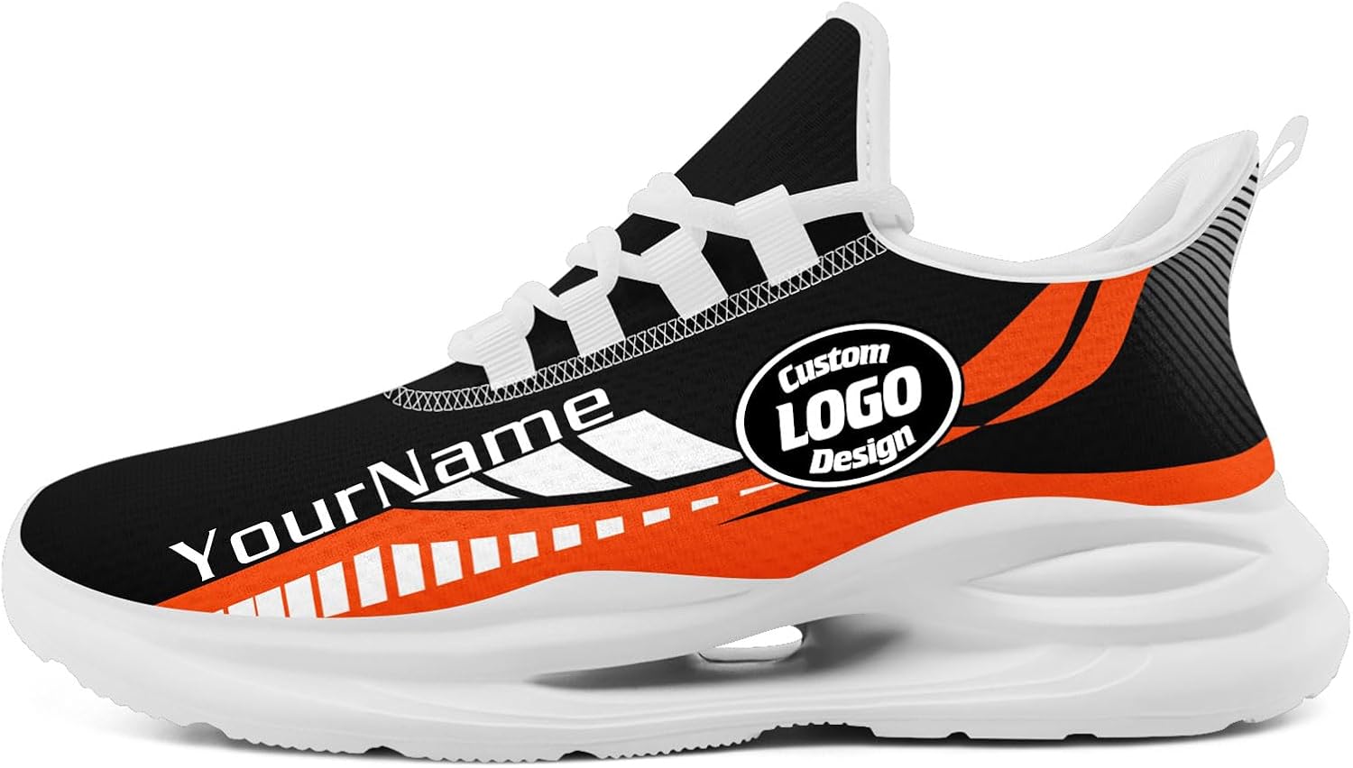 

Кастомизированные спортивные кроссовки с логотипом для мужчин и женщин, легкие дышащие беговые кроссовки из сетки Coolcustomize, белый/черный/оранжевый