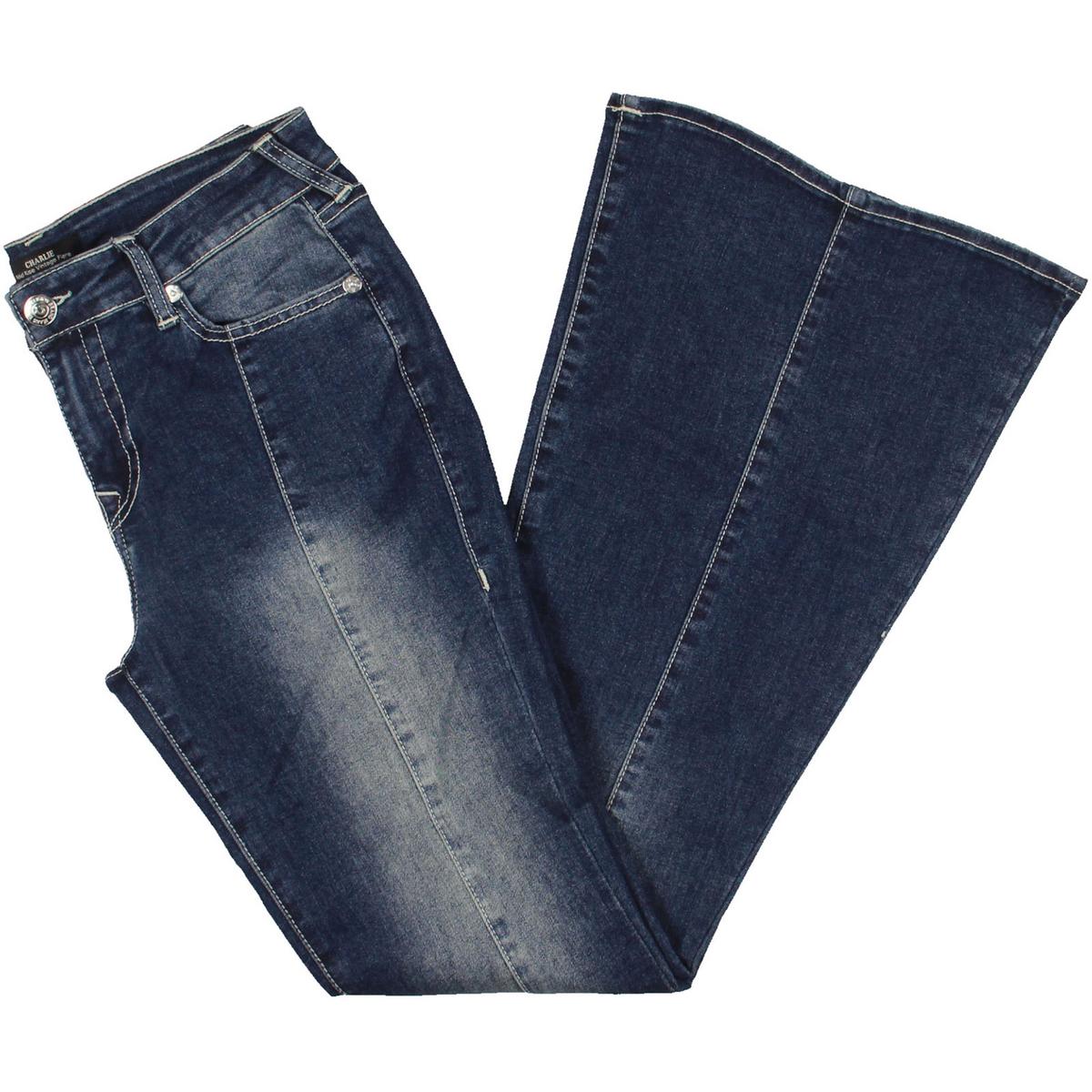 

Джинсы Charlie женские расклешенные из денима с потертостями True Religion, цвет love in a mist
