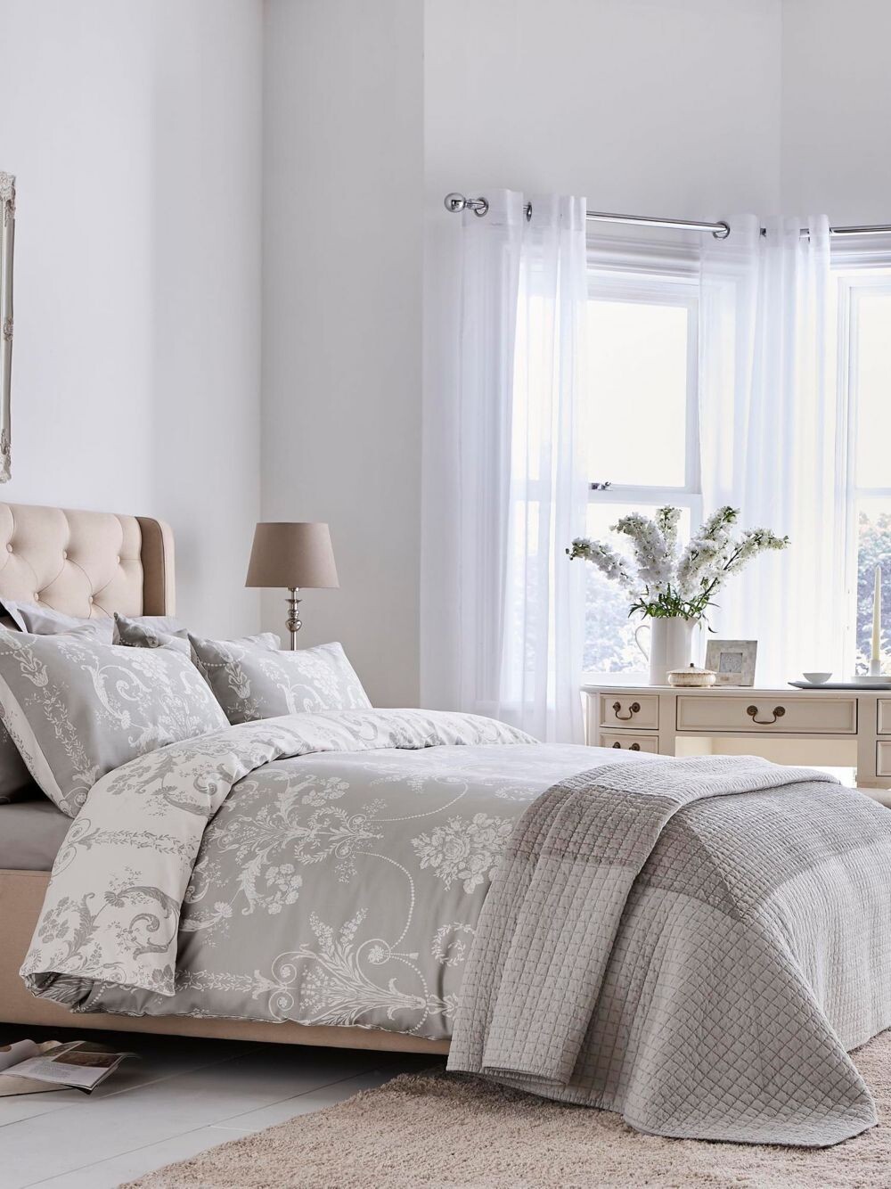 

Комплект двойных пододеяльников Laura Ashley Josette, сталь