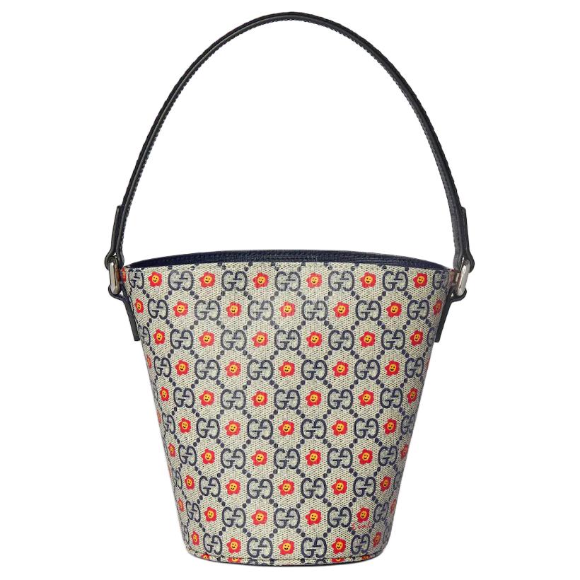 

GUCCI Сумка GG Supreme на молнии Regular Kids' в бежевом и синем цвете