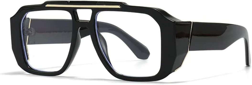 

Винтажные женские солнцезащитные очки с двойной перемычкой, модные солнцезащитные очки с градиентным переходом, солнцезащитные очки UV400 для мужчин UUPTTPL, Black Clear