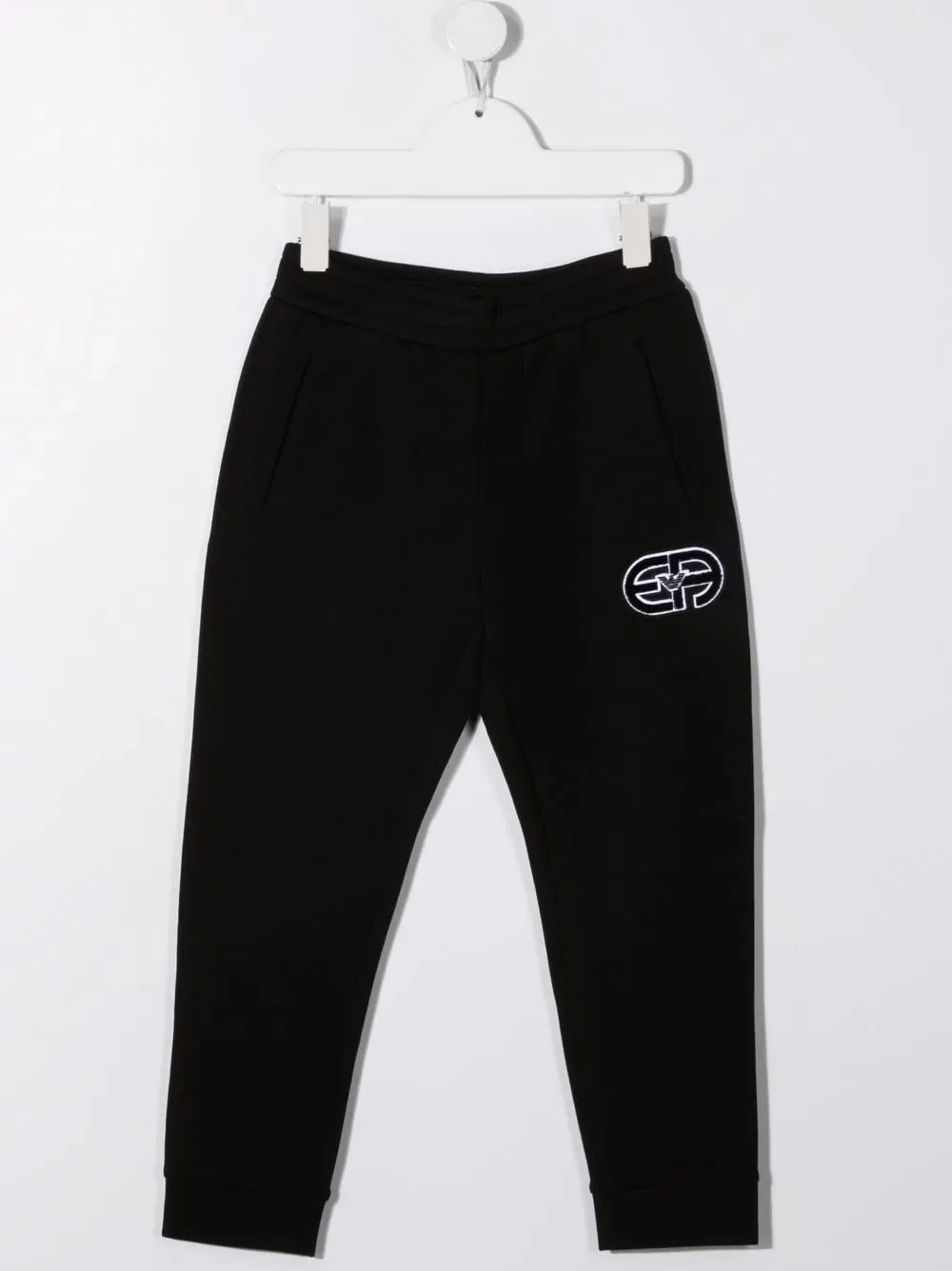 Спортивные брюки с нашивкой логотипа Emporio Armani Kids, черный
