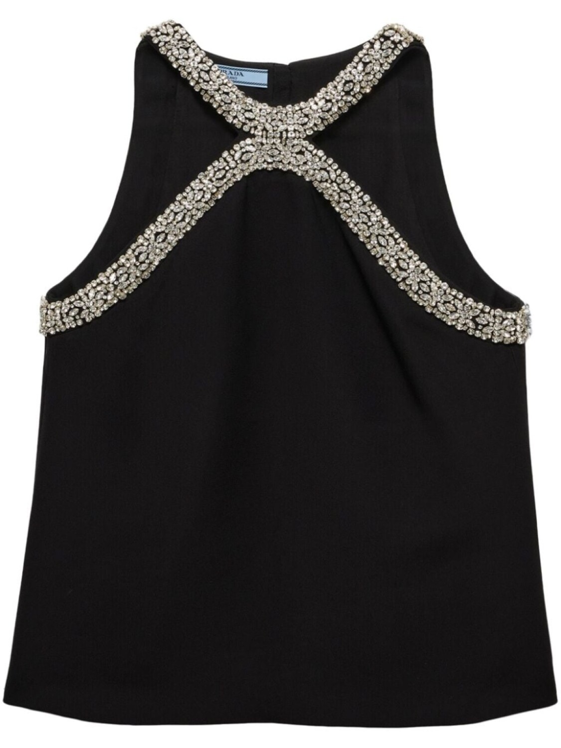 

Блузка, украшенная кристаллами Prada, черный