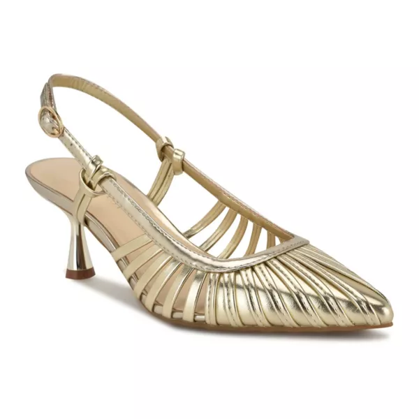 Туфли-лодочки Resta с острым носком женские без застежек Nine West, золотой