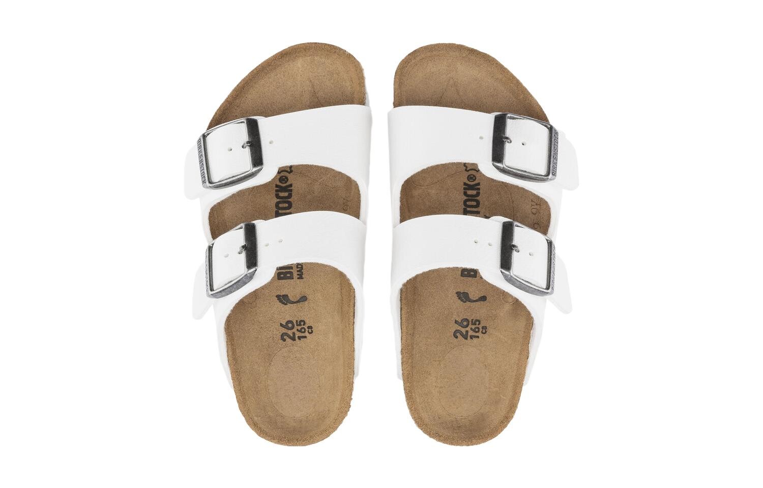 Детские кожаные сандалии Arizona Birkenstock, белый — фото 4