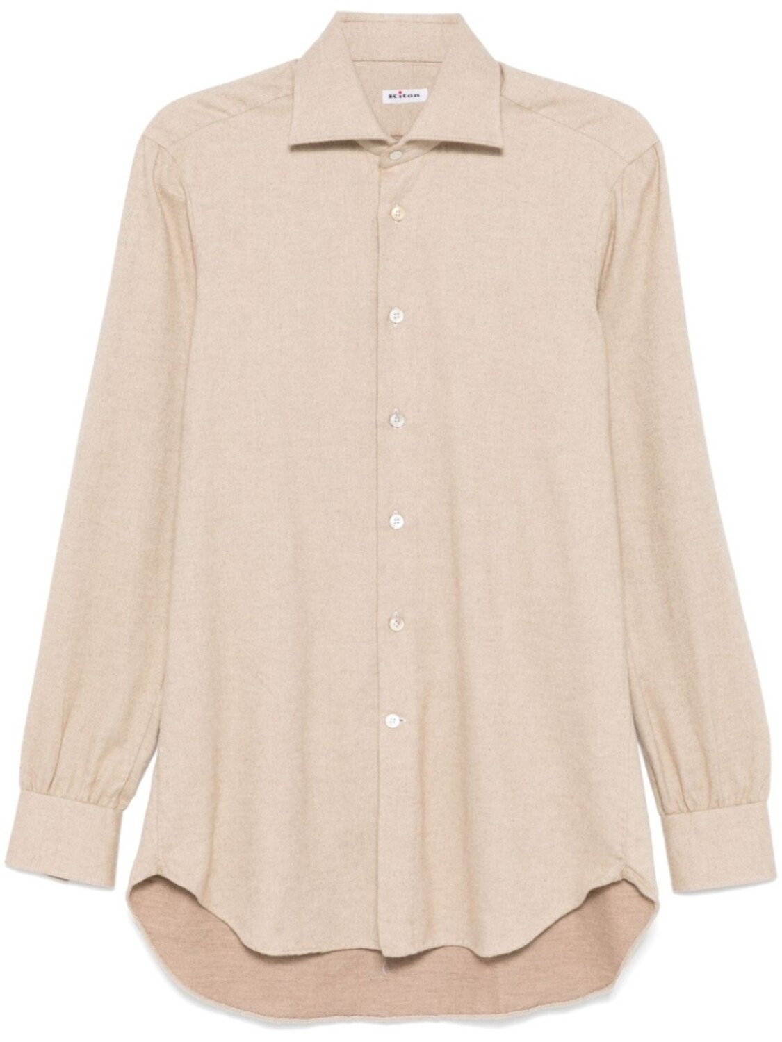 

Kiton хлопковая рубашка, нейтральный цвет