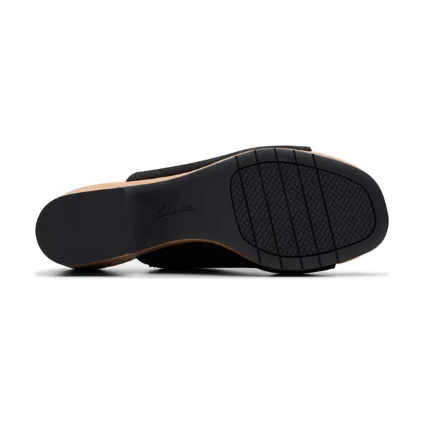 Стильные женские босоножки на танкетке Nerisa Vine Clarks, цвет black nubuck — фото 4