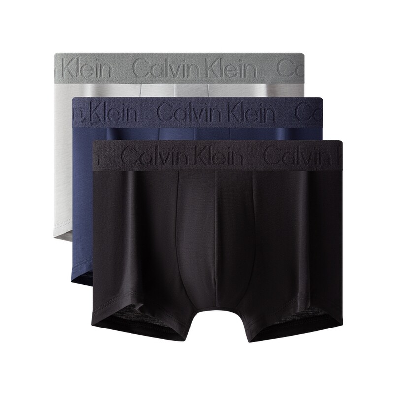 

Трусы-боксеры мужские Calvin Klein с тисненой буквой, черный / серый / белый