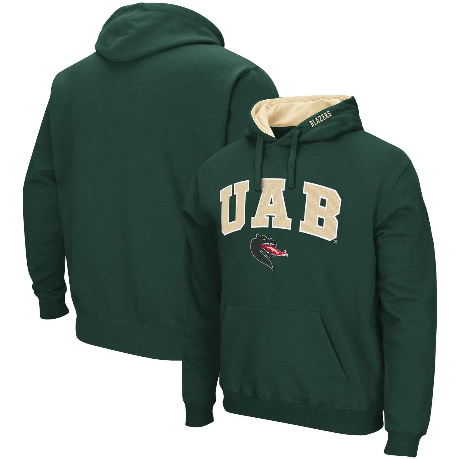 

Мужской зеленый пуловер с капюшоном UAB Blazers Arch и Logo Colosseum